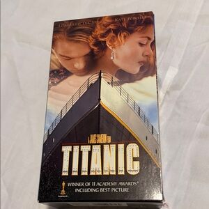 Titanic VHS Movie Tape - Black, Gold & Cream Cover
